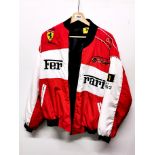 A Ferrari motor racing jacket.
