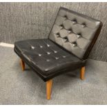 A 1970's upholstered button backed chair, H.72cm.