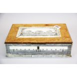 An 18th century Anglo-Indian Vizagapatam ivory decorated hardwood box, 30 x 22 x 8cm.