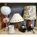 A group of interesting vintage table lamps.