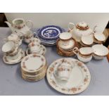 A Noritake Tremont pattern part tea set (teapot lid missing) with other china.