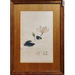 A 1920's Chinese framed watercolour on paper, frame size 29 x 40cm.