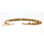 A Victorian 9ct yellow gold Albert chain, L. 24cm.