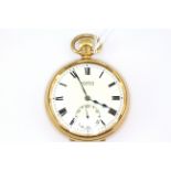 A 9ct yellow gold Moeris Swiss made open faced pocket watch, understood to be in working order, L.