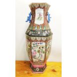 A large hand enamelled Chinese porcelain vase, H. 62cm.