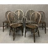A set of six Windsor style kitchen chairs.