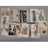 An extensive quantity of vintage postcards.