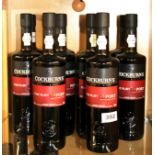 Ten bottles of Cockburn's ruby port.