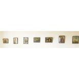 A set of seven framed art cards of flower fairies by Mili Weber (Swiss, 1891 - 1978), frame size