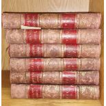 Six volumes of half leather-bound of old and new London, circa 1900.