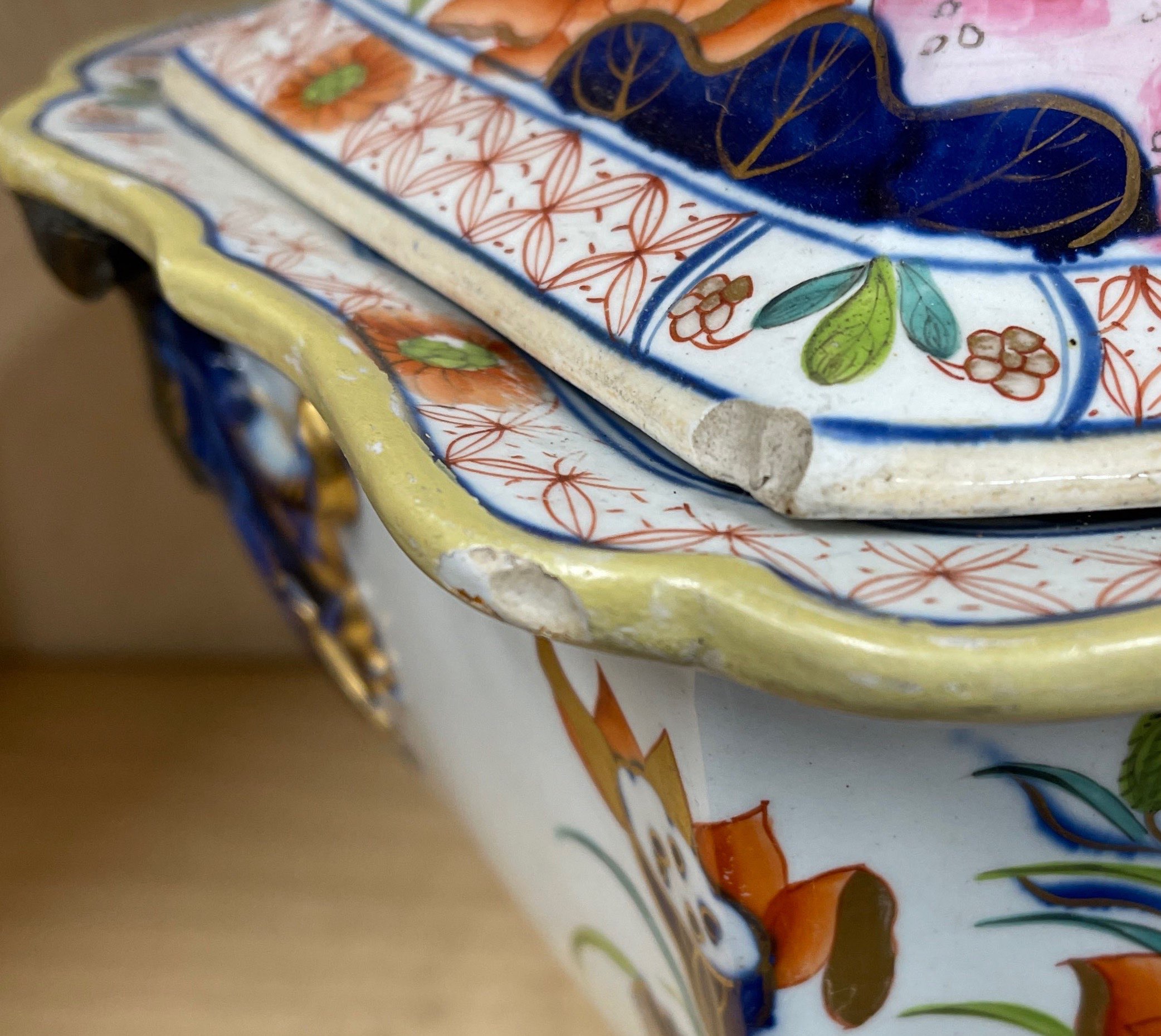 A 19th century Mason's ironstone soup tureen and cover, H. 31cm. Some minor damage. - Image 2 of 5
