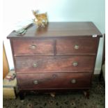 A Georgian mahogany four drawer chest, 92 x 90 x 47cm.