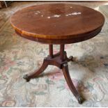 A Regency mahogany three column ormolu mounted side table, 52 x 50cm.