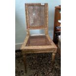 A lovely Regency cane seated gilt wood child's chair, H. 65cm.