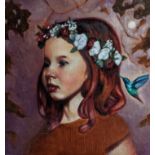 Stephanie Caeiro, "Young Persephone", framed, 30.5 x 30.5cm, c. 2021. I wanted to paint the