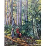 Catherine Corfield, "Adventures in the Woods", original oil on canvas, 35 x 45cm, c. 2021.