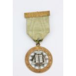 A 9ct gold and silver mount Shadwell lodge medal