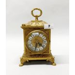 A gilt brass mantle clock, H. 24cm.