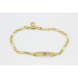 A 9ct yellow gold (stamped 9k) bracelet, L. 18cm.