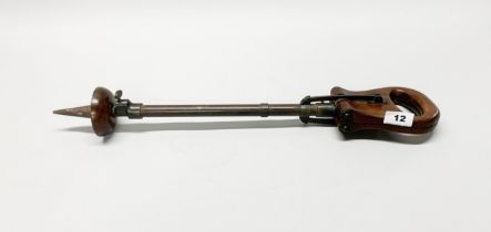 A rare antique extending shooting stick, closed L. 59cm.