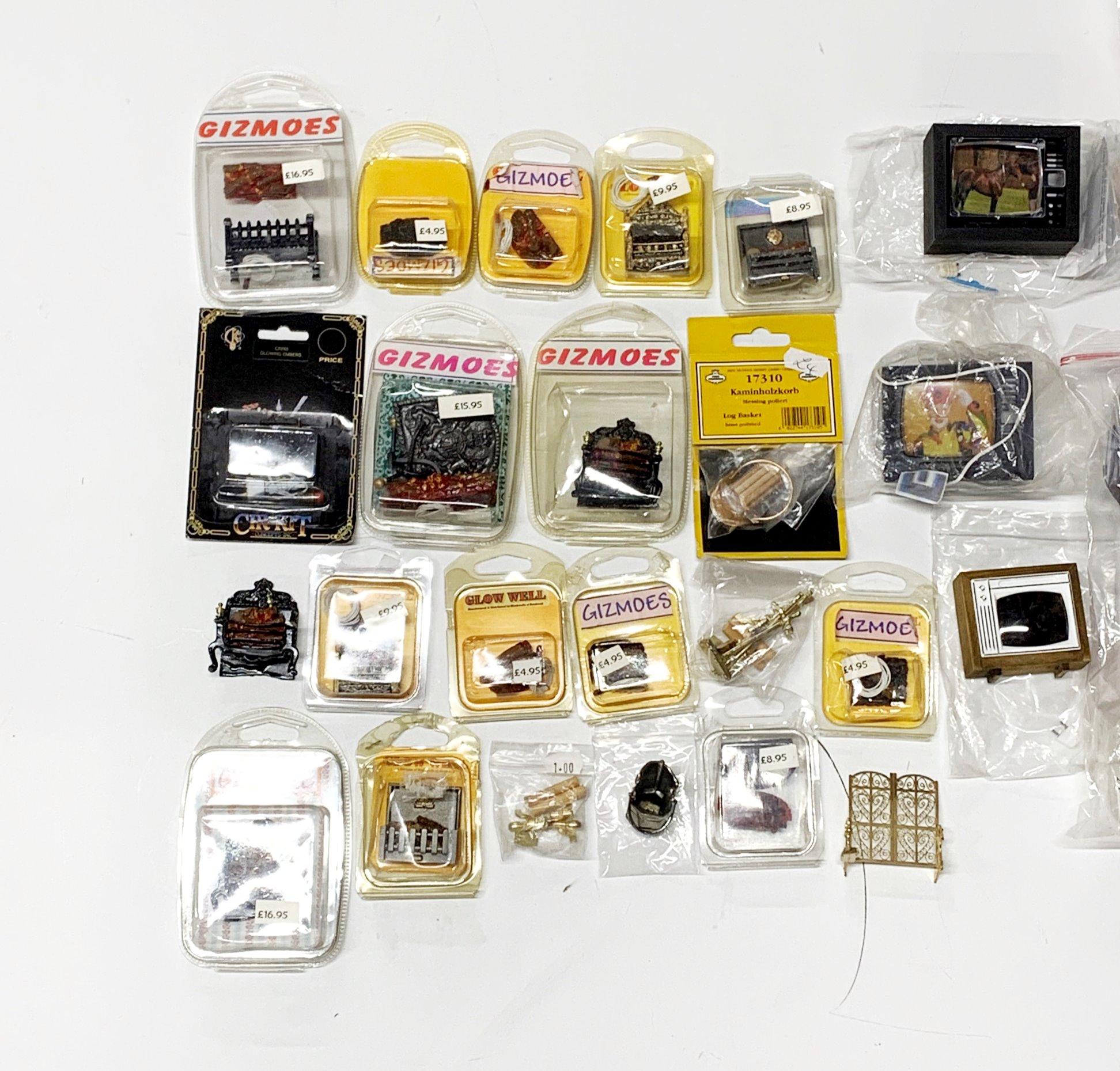 A quantity of boxed wired dolls house fire places including some fire place ornaments, together with - Image 2 of 6