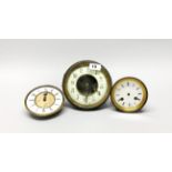 Three useful Victorian clock movements, largest Dia. 16cm.