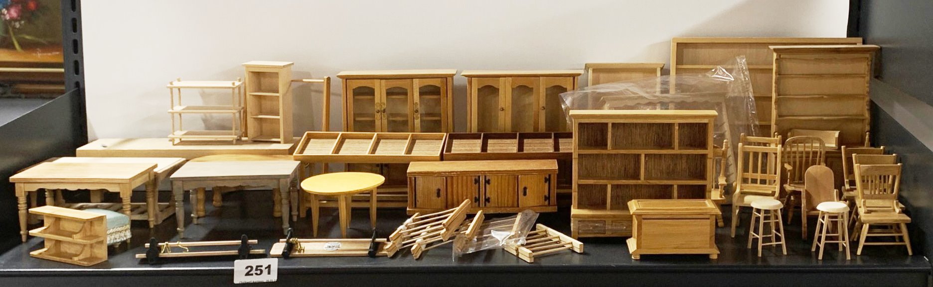 A large quantity of dolls house wooden furniture. - Image 2 of 8