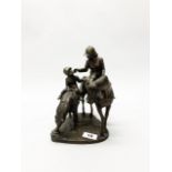 A cold cast bronze finished figure by Heredities entitled 'Riding Out' H. 25cm.