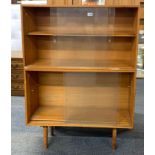 A 1950's satinwood bookcase, 91 x 126cm.