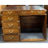 A military style brass mounted desk, 109 x 50 x 77cm.