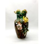 A large ornate glazed pottery vase, H. 55cm.
