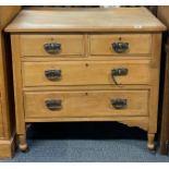 An Edwardian satinwood chest, 90 x 47 x 83cm.