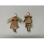 A pair of early to mid 20th century Chinese doll/puppet figures, H. 28cm.
