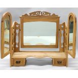A Victorian satinwood dressing table mirror, W. 83cm H. 79cm.