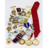 A group of mixed Masonic medals.