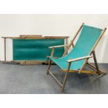 Two vintage wooden deck chairs.