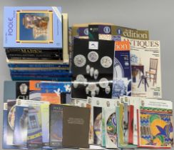 A group of antique collector's reference books together with Poole pottery collector's club
