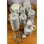 A quantity of Midwinter tea and soup china with coffee percolator.
