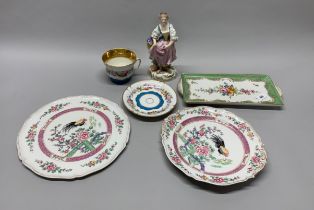 A group of Limoges and other porcelain items, largest Dia. 30cm.