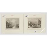 A PAIR OF DUTCH WINTER SCENE ICE SKATING PRINTS : CIRCA1870 ANTIQUARIAN PRINT GATHERING FIRE WOOD,