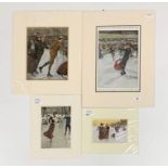 FOUR ICE SKATING PRINTS : 1901 SKATING AT NIAGARA, WESTMINSTER [CANADA], DRAWN BY ARTHUR GARRATT [