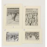 FOUR ICE SKATING PRINTS FEATURING ICE SKATE RINKS : 1901 SKATING AT NIAGARA, WESTMINSTER, , MOUNT