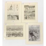 FOUR ICE SKATING PRINTS FEATURING SPORT ON THE ICE : 1867 'SKATING RACES IN THE FENS', MOUNT SIZE: