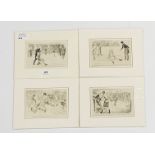 SET OF FOUR HUMOROUS ICE SKATING PRINTS : 1920 'WOULD YOU MIND PASSING, PLEASE', DRAWN BY A.WALLIS