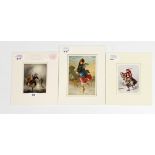 THREE ICE SKATING PRINTS FEATURING LADIES SKATING : 1898 LADY SKATING 'FOLLOW IF YOU CAN', MOUNT