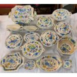 A group of fine Mason's Regency pattern dinner serving ware, including tureens, large soup tureen,