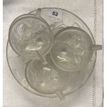 A group of six French frosted crystal Lalique style bowls, largest Dia. 24cm.