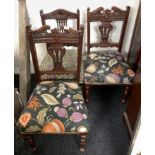 Three Victorian upholstered mahogany occasional chairs.