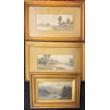 N. Trevor-Bramson (b. 1900, British): A pair of Edwardian gilt framed watercolours and a gilt framed