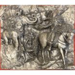 A cast relief panel of Hannibal crossing the Alps, 29 x 25cm.